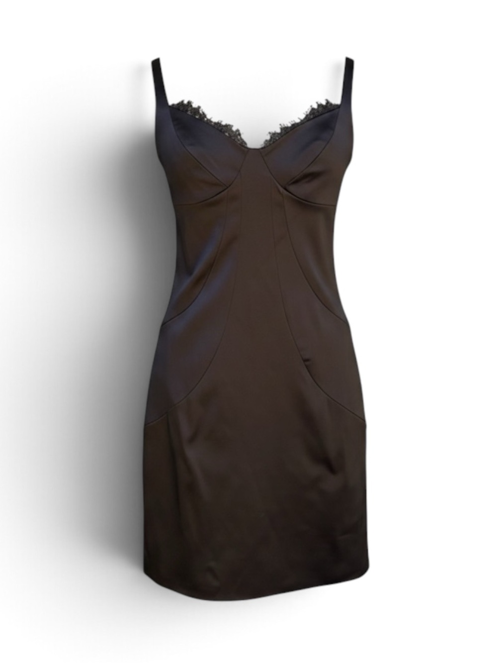 Max and Cleo black satin slip dress